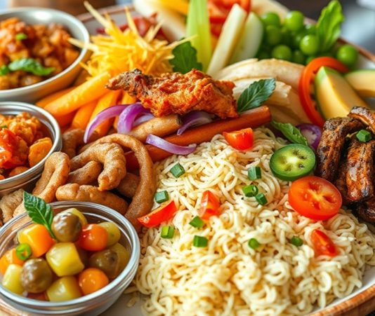 Guyana Mutfağı Guyana mutfağı, Afrika, Hindistan, Çin ve Karayip etkilerini bir araya getiren, kültürel çeşitliliğiyle dikkat çeken bir mutfaktır. Ülkenin sömürge geçmişi ve göçmen toplulukları, mutfak kültürünün gelişiminde önemli bir rol oynamıştır. Yemekler, hem günlük sofralarda hem de özel kutlamalarda kültürel bir miras olarak sunulur. Konulu bir haber görseli.