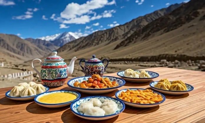 Ladakh Mutfağı Ladakh mutfağı, Himalayalar’ın zorlu coğrafyasında yaşayan toplulukların beslenme alışkanlıklarından doğmuştur. Yüksek rakım ve soğuk iklim, bölge mutfağının enerji ve dayanıklılık sağlayacak şekilde gelişmesini zorunlu kılmıştır. Ladakh mutfağı, hem günlük yaşamda hem de dini ve kültürel ritüellerde önemli bir yer tutar. Konulu bir haber görseli.