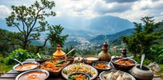 Nepal, Himalayaların eteklerinde yer alan ve zengin kültürel çeşitliliğe sahip bir ülkedir. Bu konum, Nepal mutfağının hem Asya hem de Tibet etkilerini bir araya getirmesine olanak tanımıştır. Pirinç ve baklagillerin temel besin maddesi olduğu bu mutfakta, baharatların ustaca kullanımı yemeklerin karakterini belirler. Nepal yemekleri, hem lezzet hem de görsellik açısından öne çıkarak kültürel bir deneyim sunar. Konulu bir haber görseli.